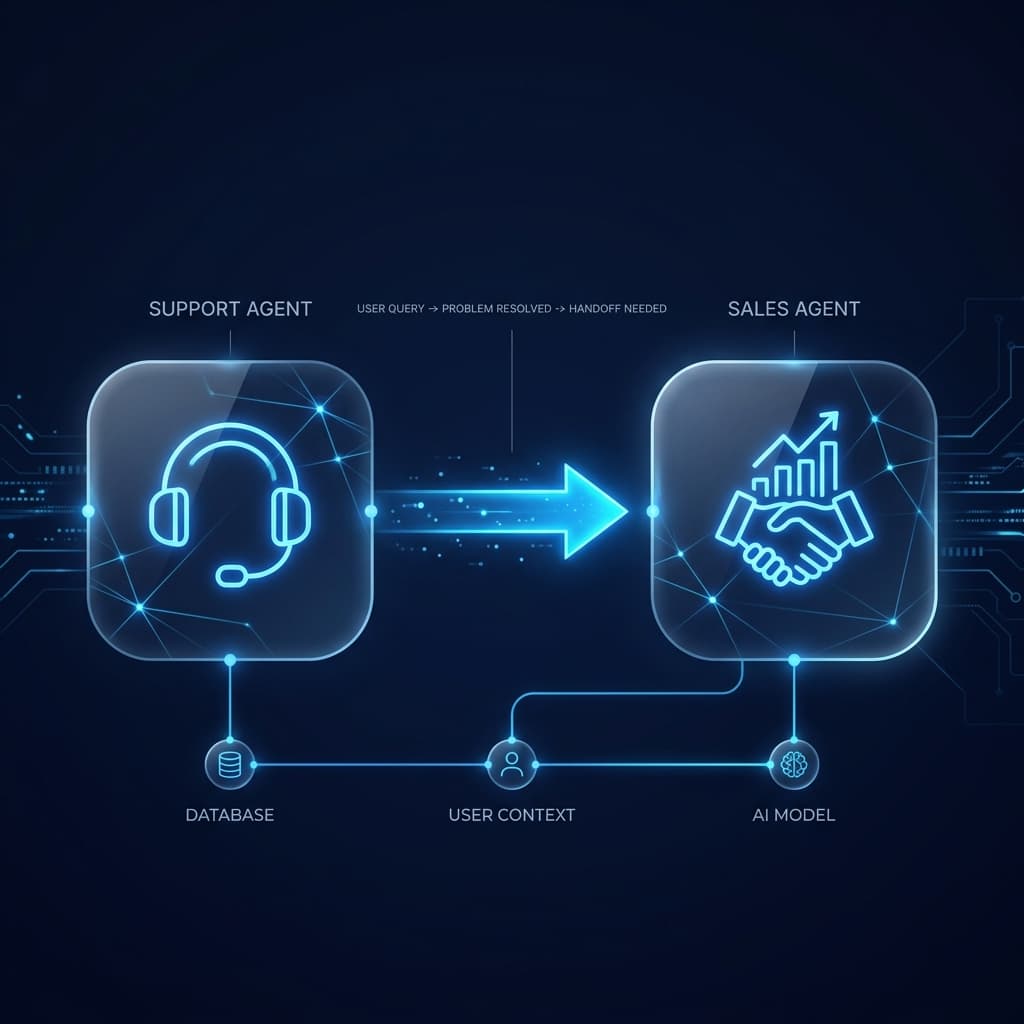 Dynamic multi-agent system architecture handoff